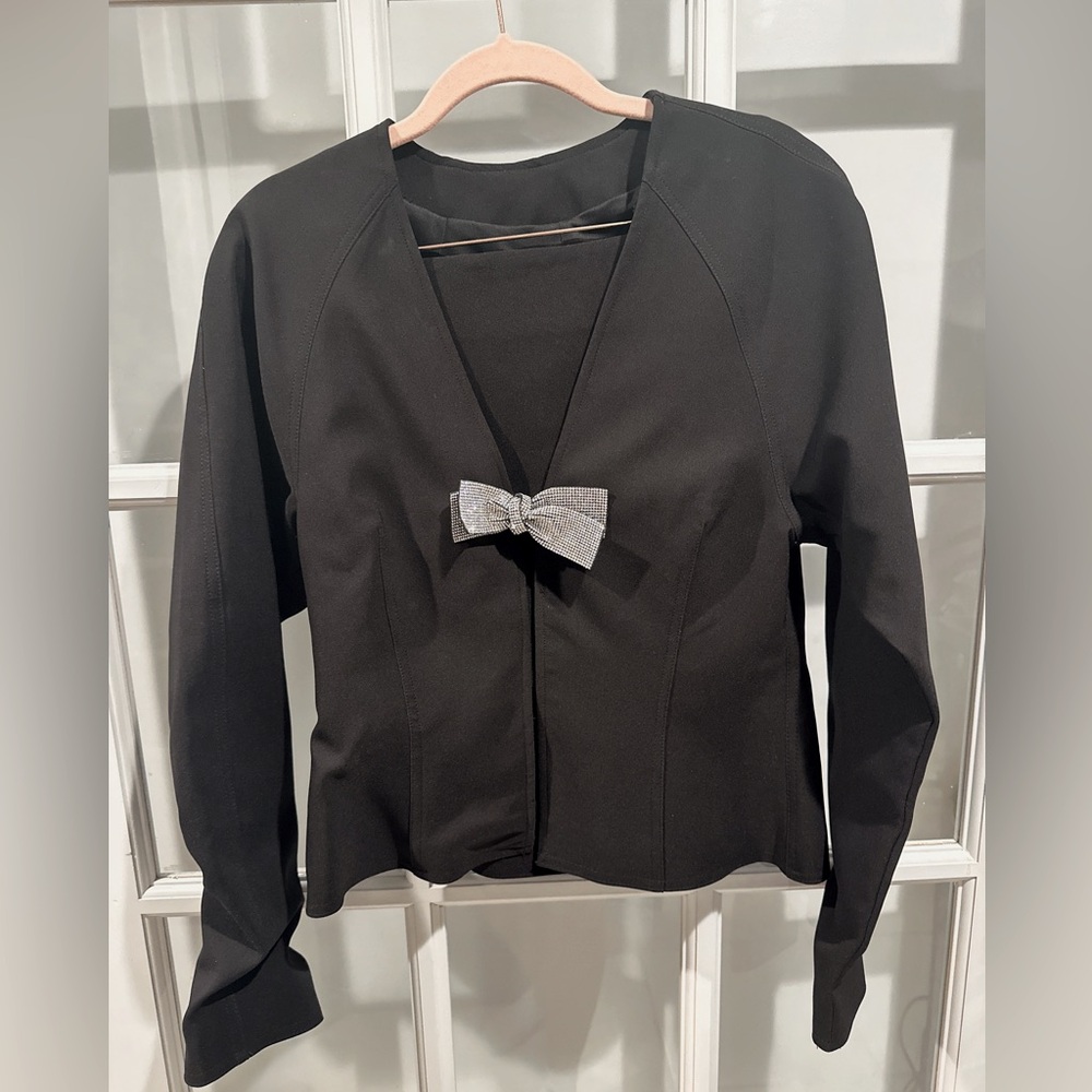 🖤🖤ZARA🖤🖤 RHINESTONE BOW FRONT BLAZER ✨HOLIDAY STEAL✨
